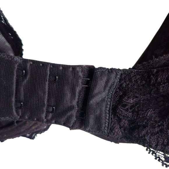 Natori Bra Black Women's 34D Underwire Back Close Lacey Semi Sheer - Picture 6 of 9